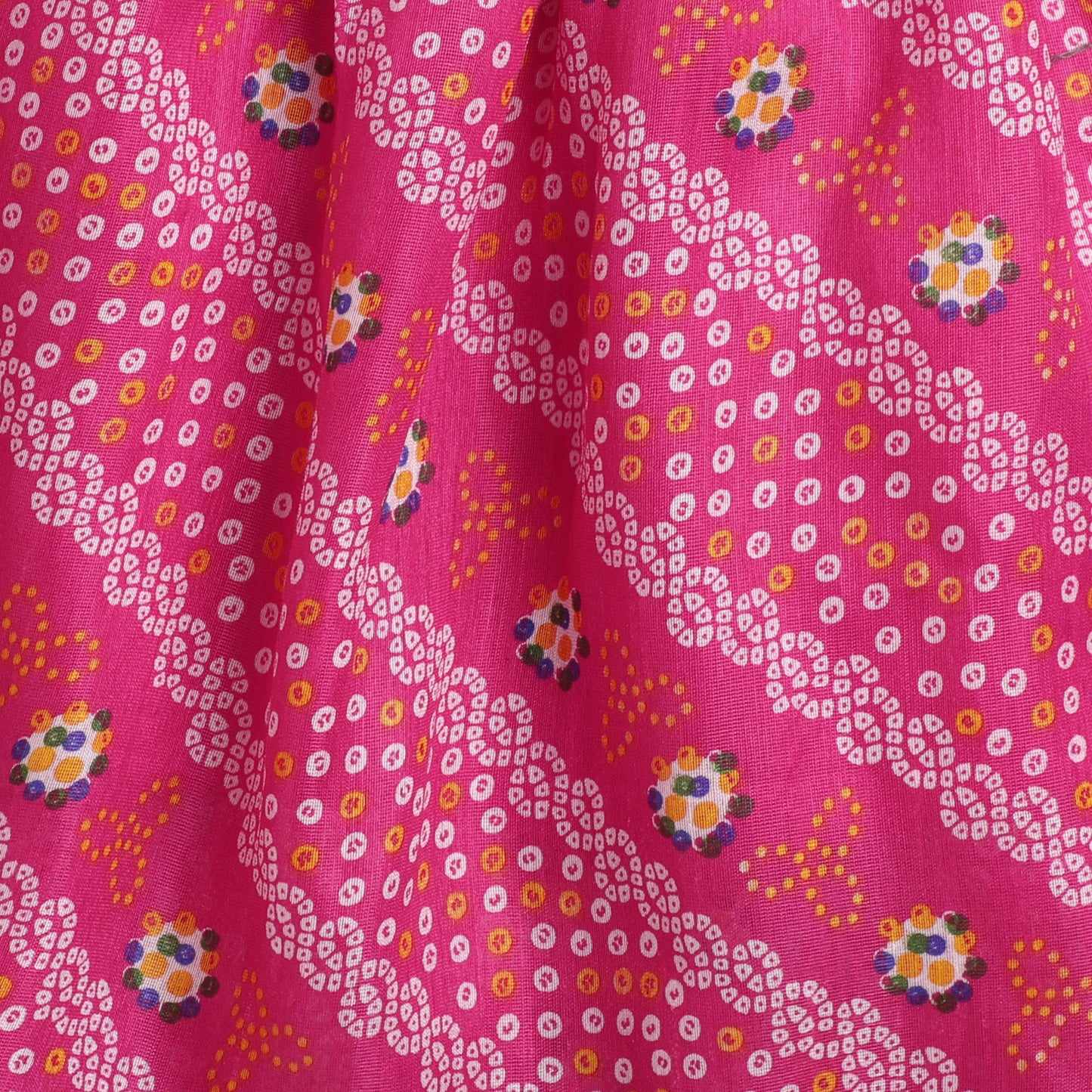 Many Frocks & bandhani sleeveless choli lengha dupatta set - Pink