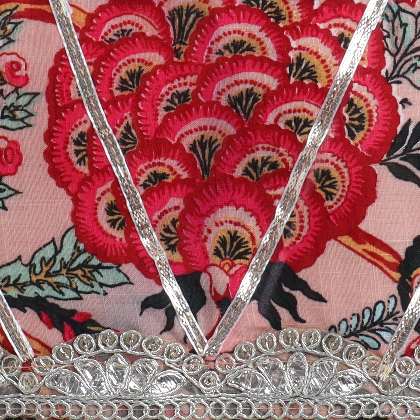 Many Frocks & cotton & georgette leheriya sleeveless gota work embellished lengha choli dupatta set- pink