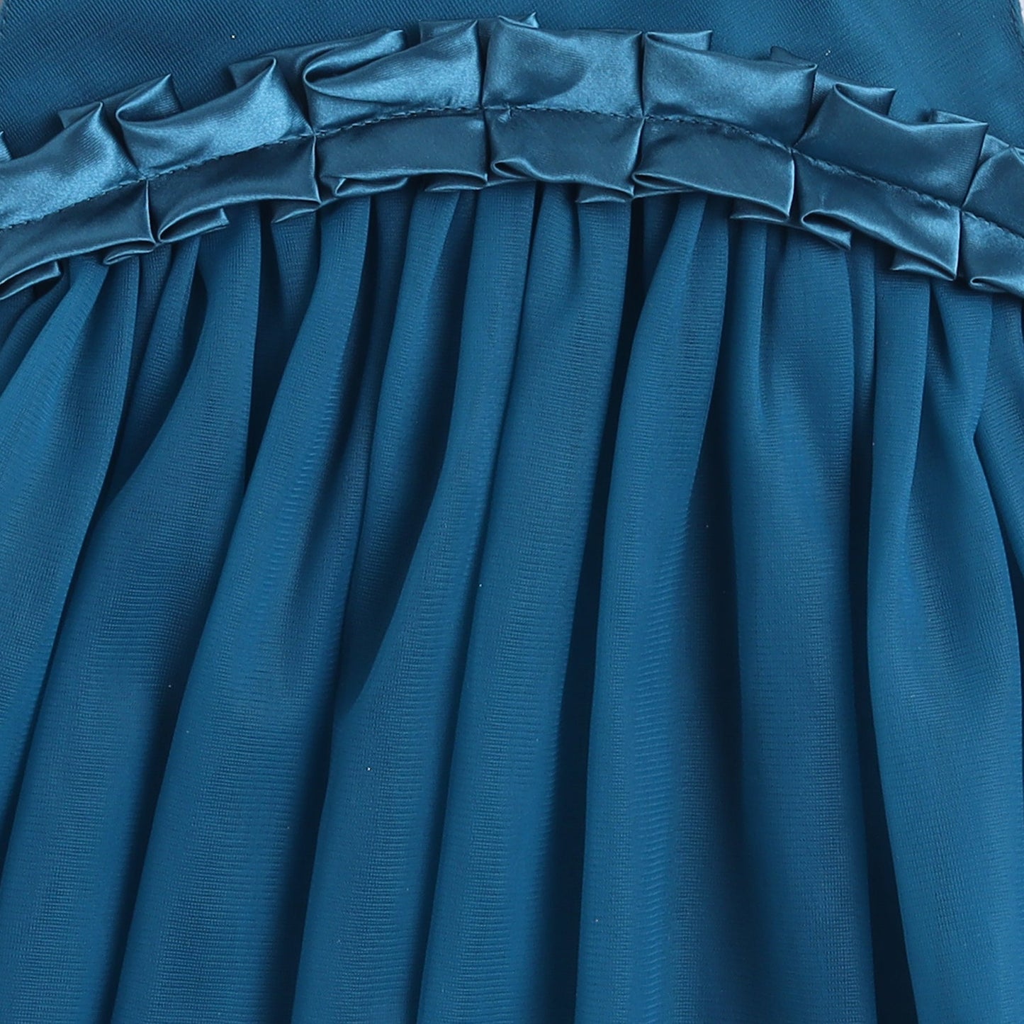 Many Frocks & collared knee length sleeveless Baby party dress - Blue