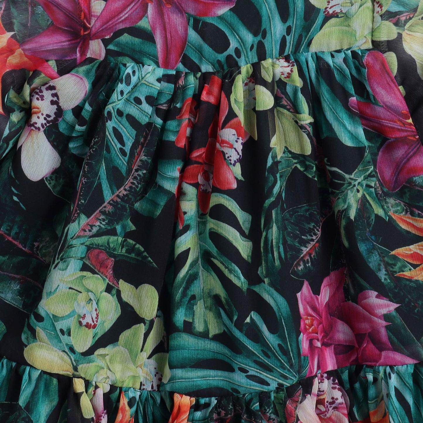 Many Frocks & floral garden sleeves embellished knee length baby & girls casual dress - Multicolour