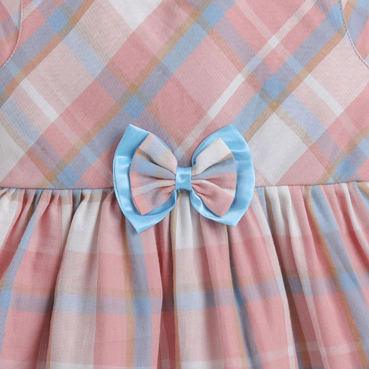 Many Frocks knee length plaid party dress - Pink