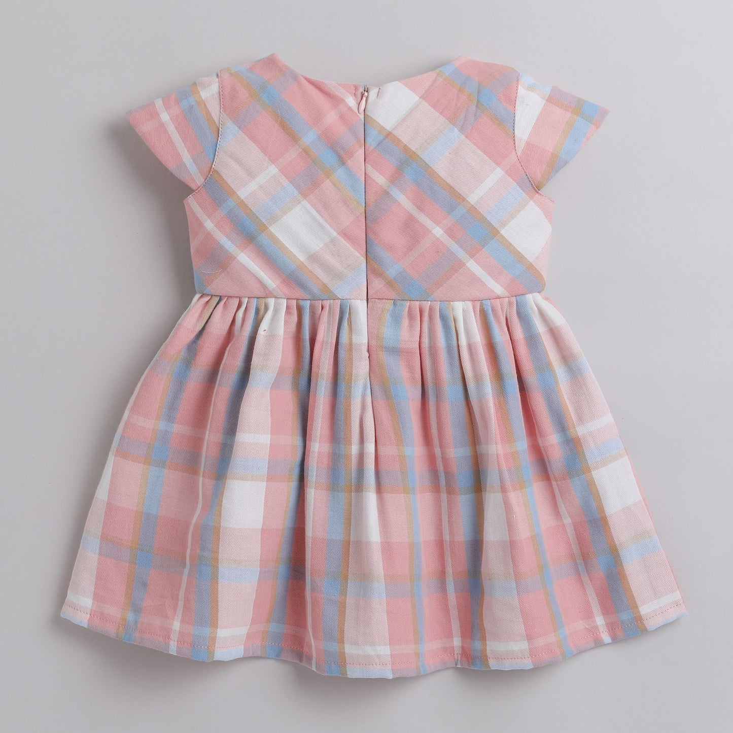 Many Frocks knee length plaid party dress - Pink
