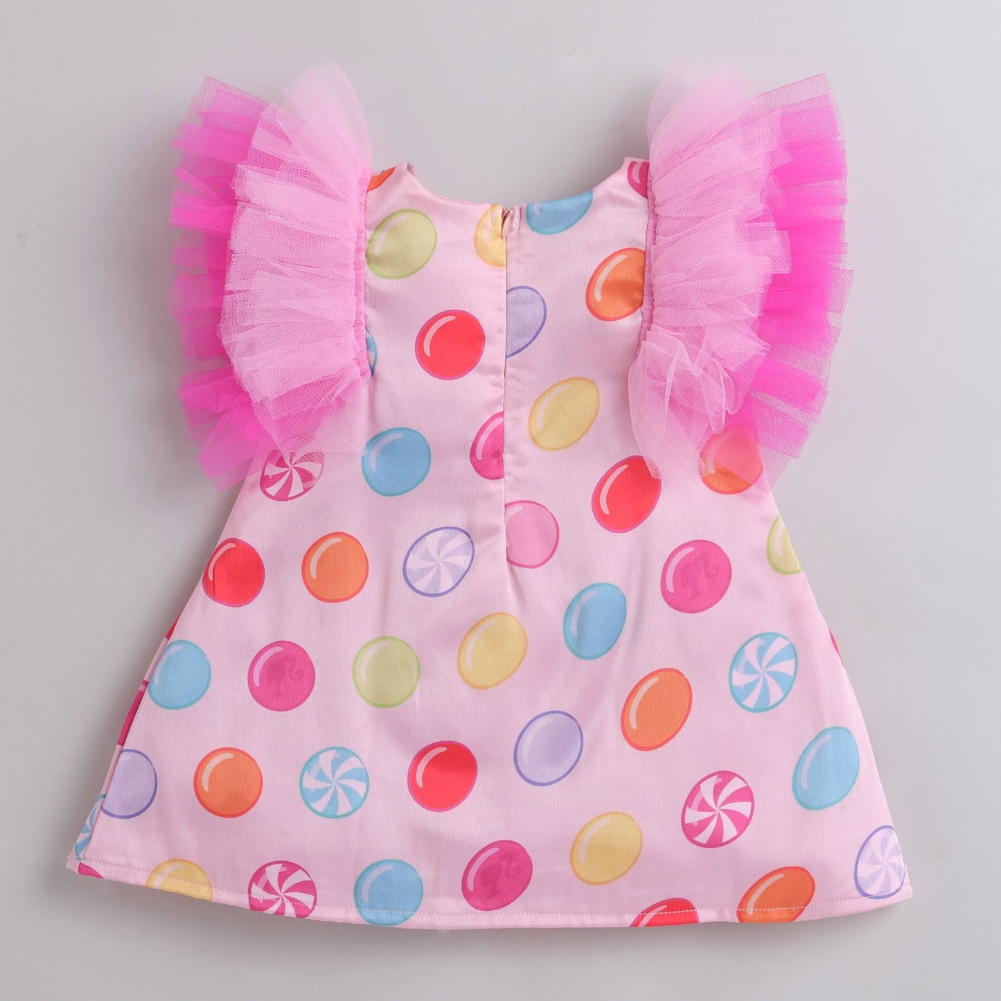 Many Frocks knee length flutter party dress - Pink