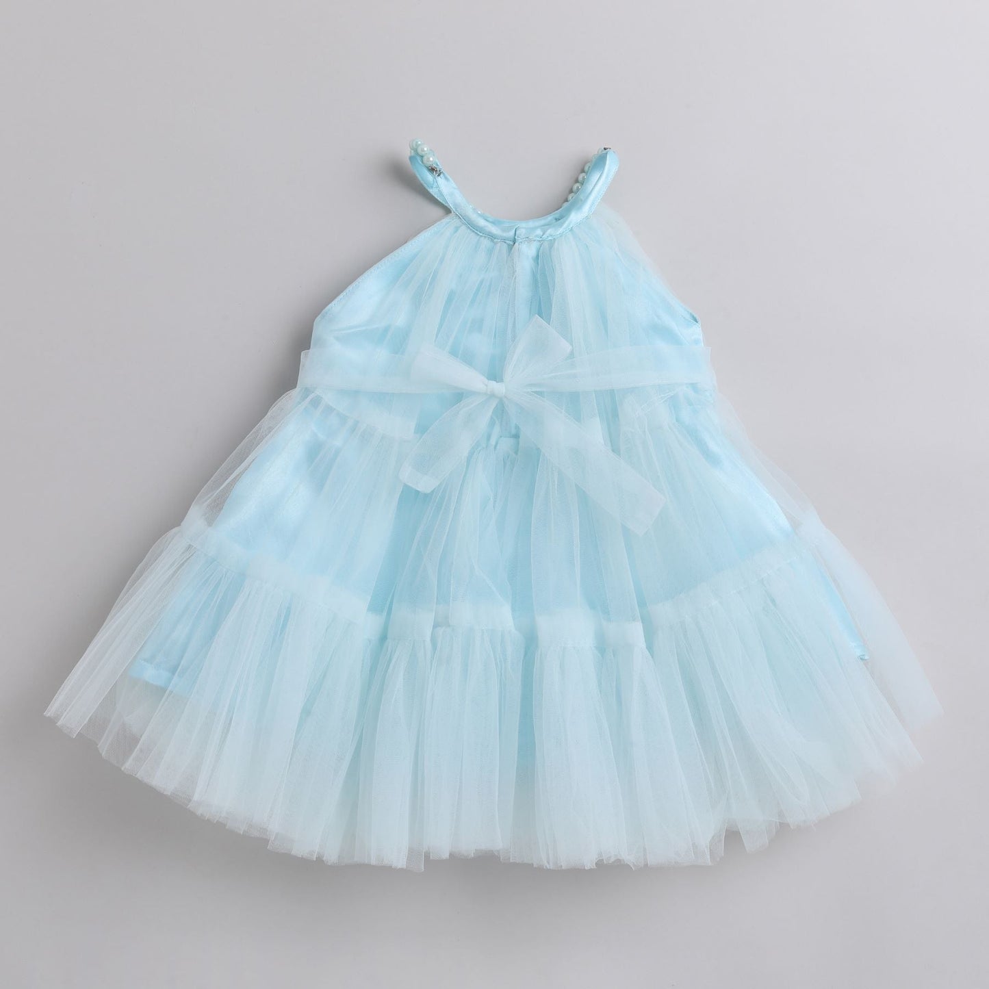 Many Frocks knee length halter neck party dress - Blue