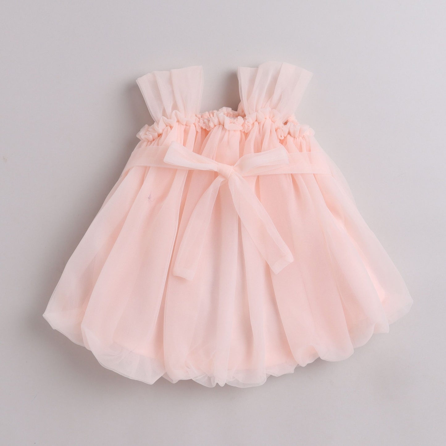 Many Frocks knee length balloon party dress - Peach