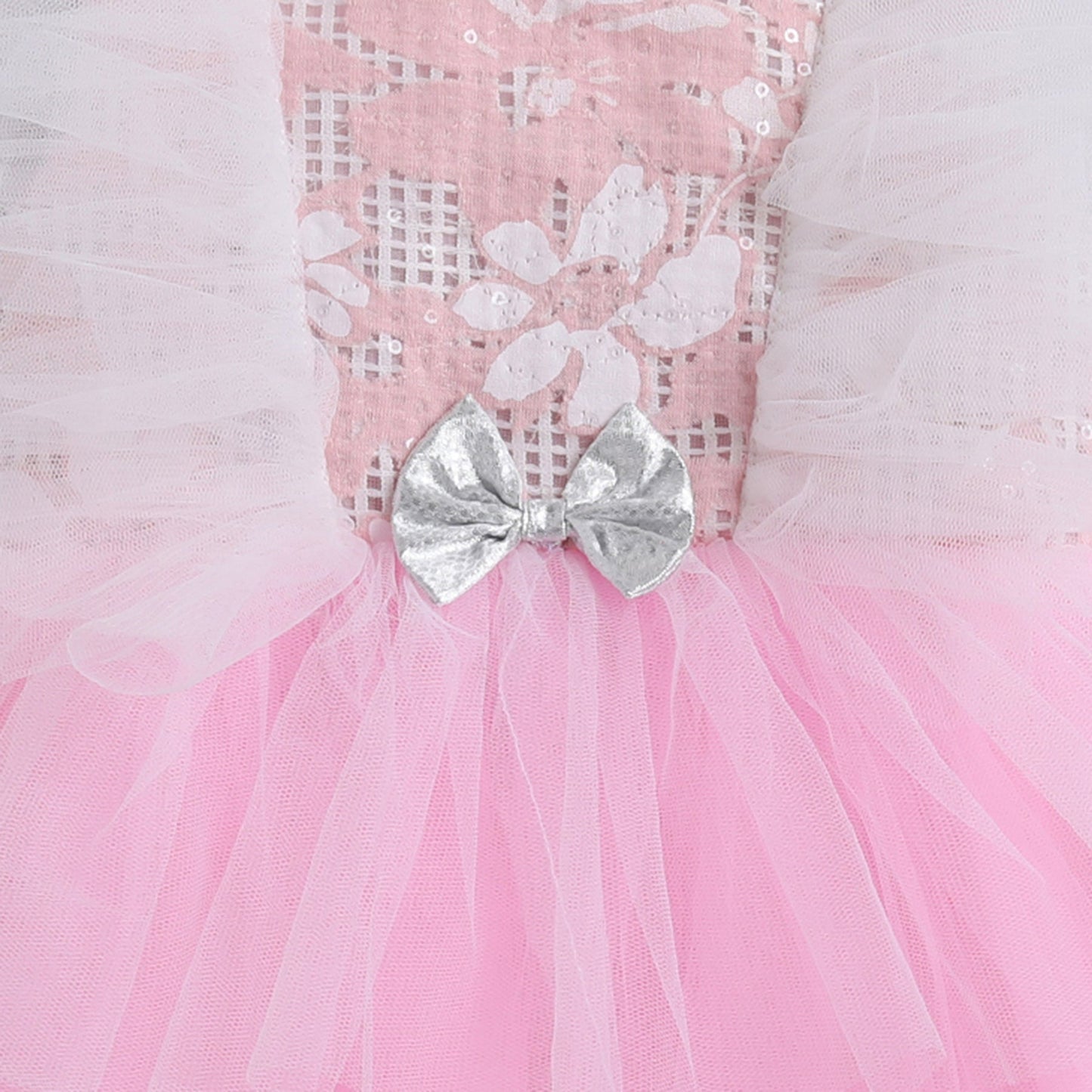 Many Frocks knee length flutter party dress - Pink