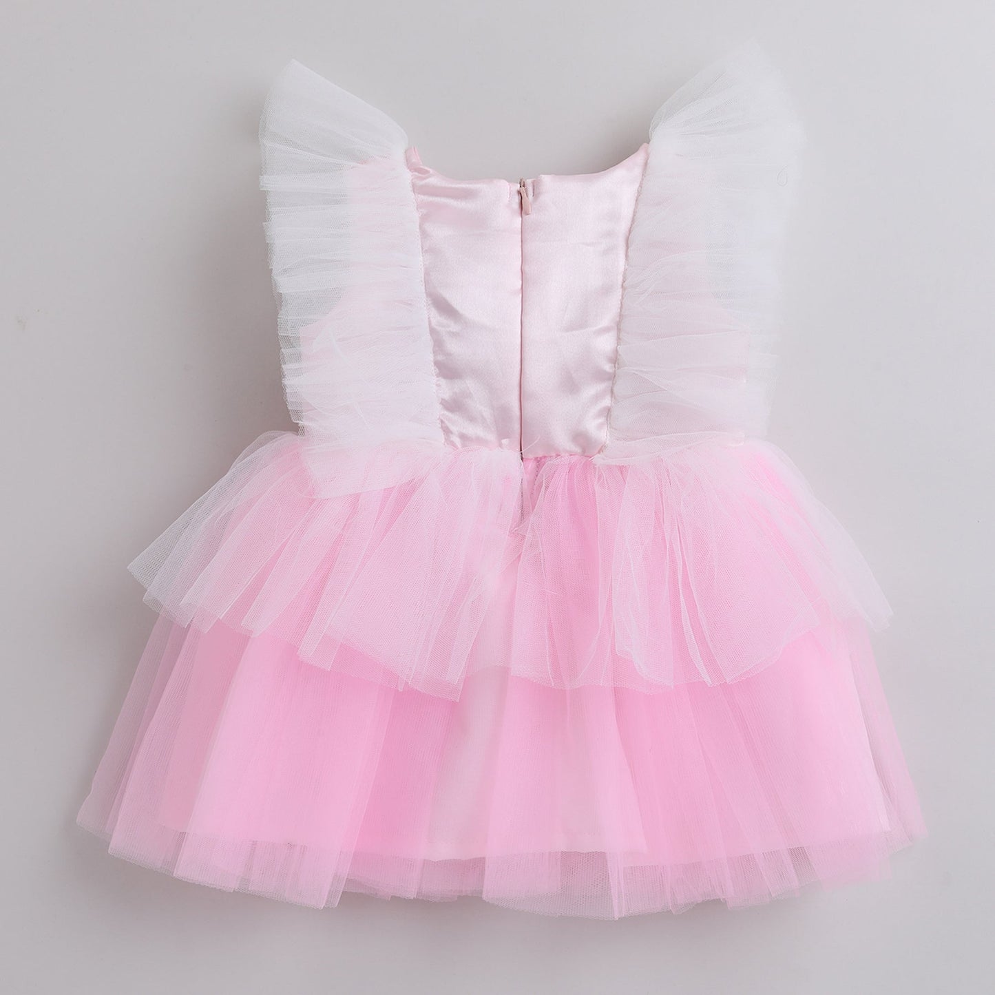 Many Frocks knee length flutter party dress - Pink