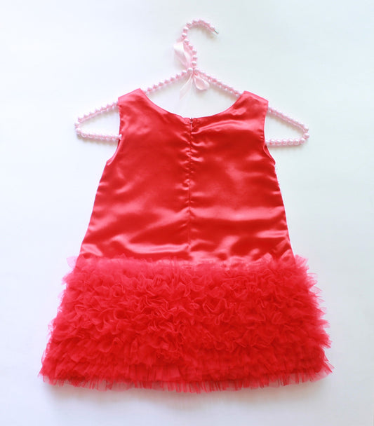 Many Frocks Sleeveless Paisley Embroidered A line dress-Red