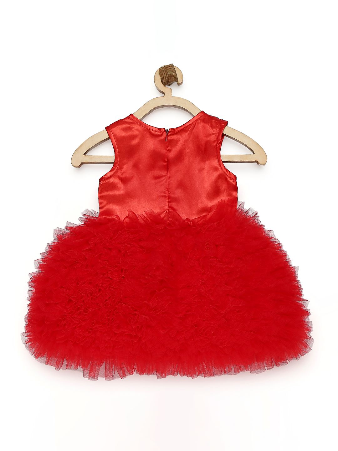 Many Frocks Sleeveless Sequins Balloon Dress-Red