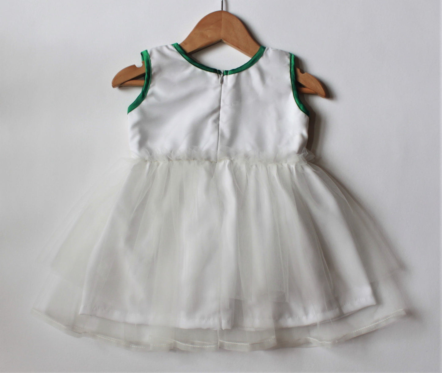 Girls White Embroidered Fit and Flare Dress
