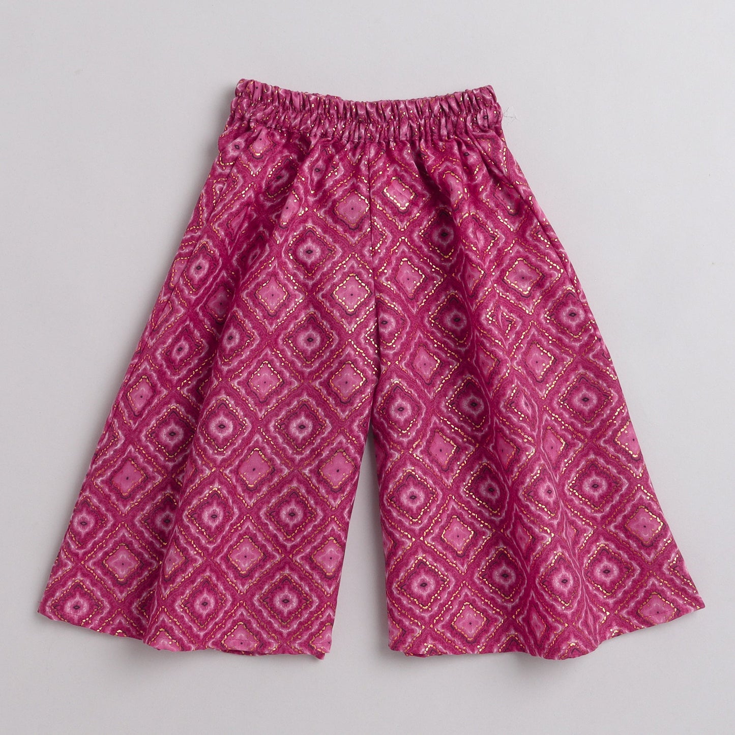 Many Frocks lace and flower embellished Kurta an plazzo set -Pink