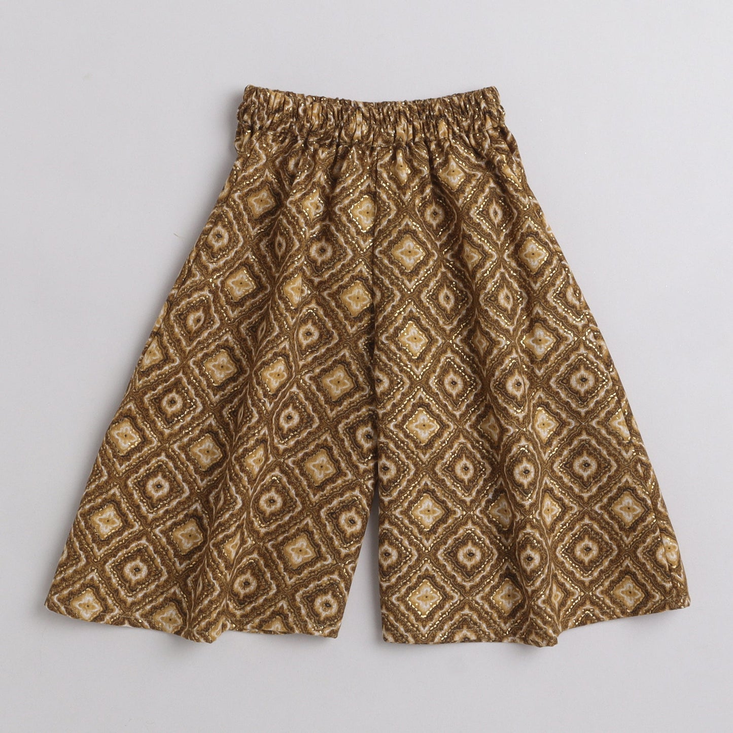 Many Frocks lace and flower embellished Kurta an plazzo set -Back & Yellow