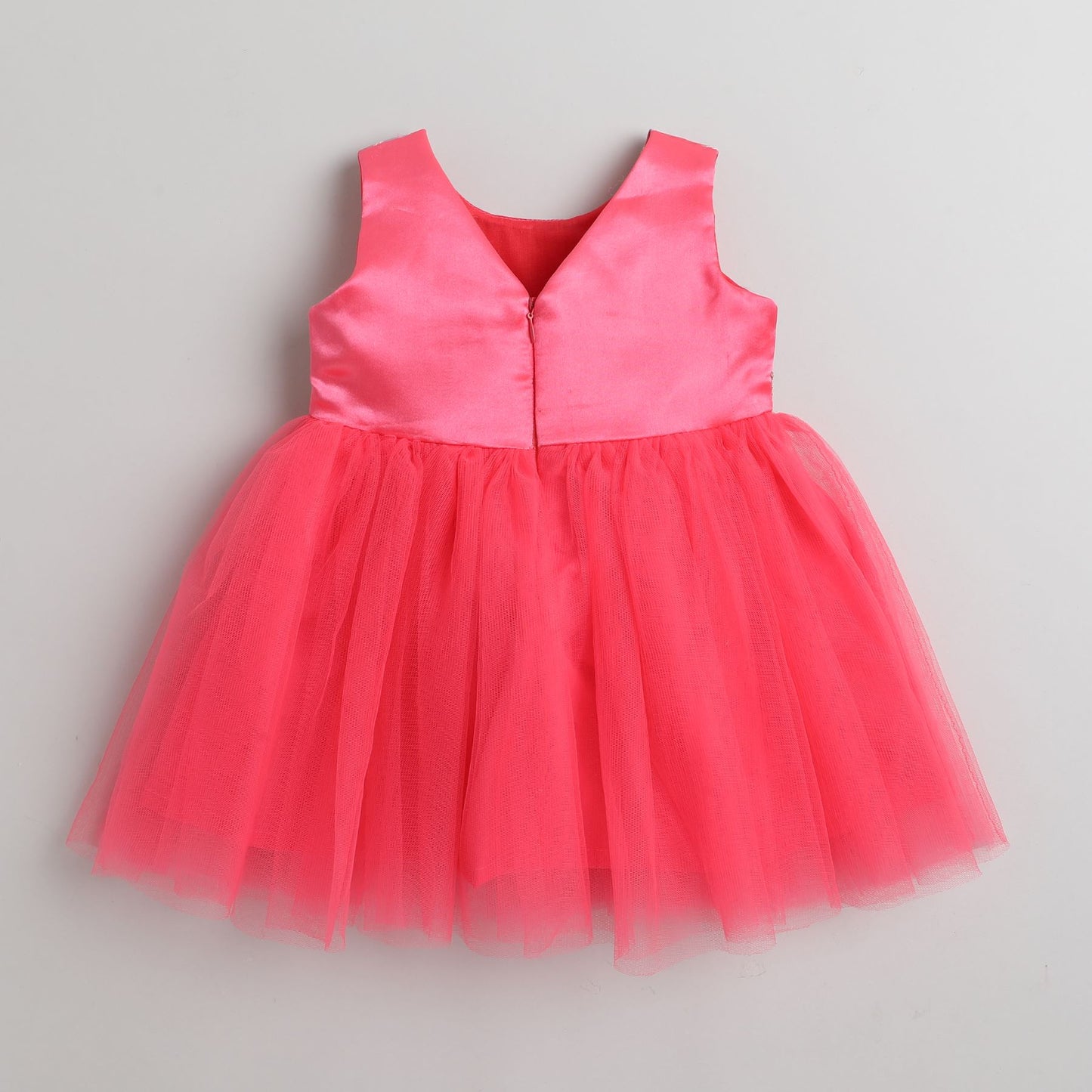 Girls Sleeveless Net Fit & Flare Dress