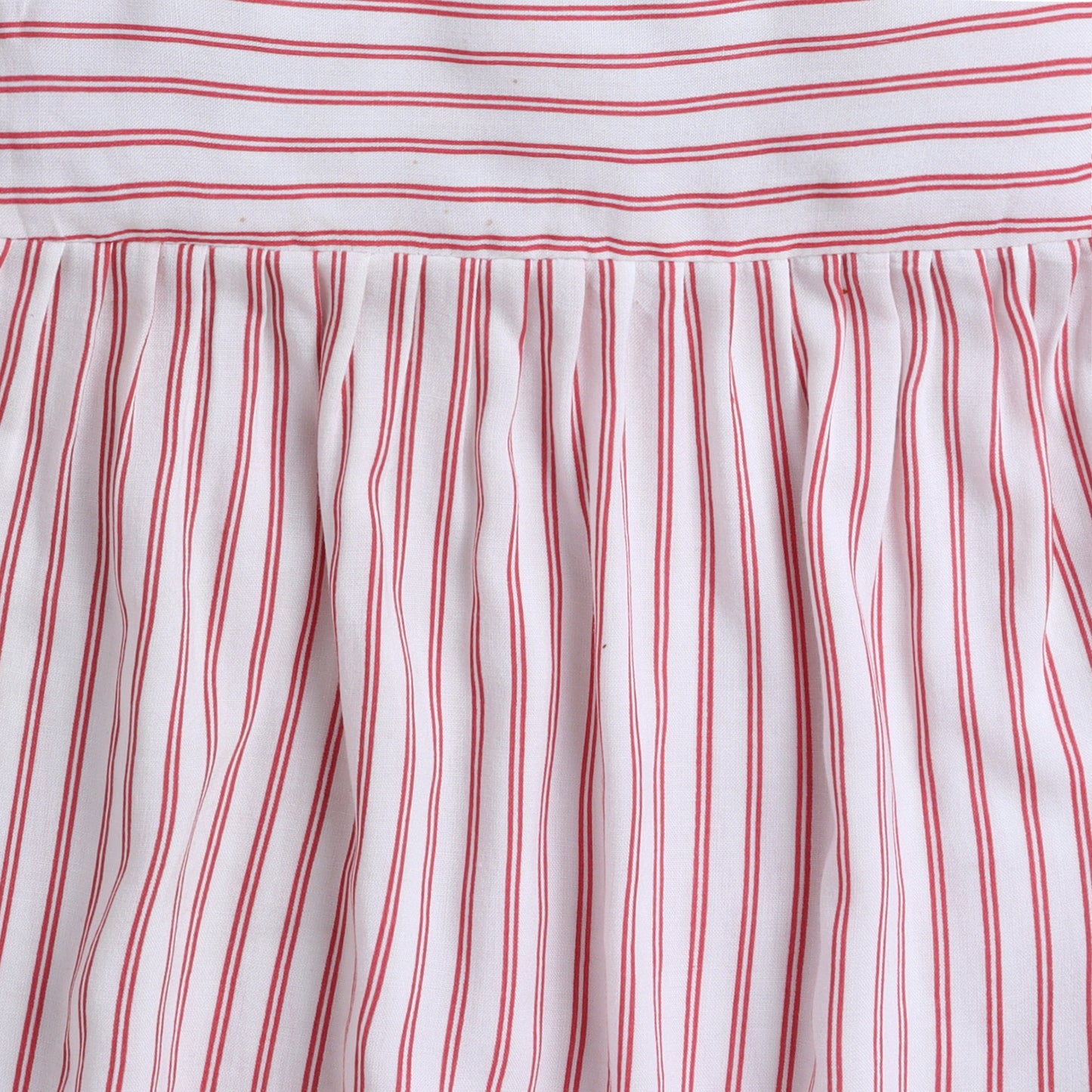 Many Frocks & Cotton Sleeveless Stripe Printed Knee Length Baby Causal Dress - Red & White