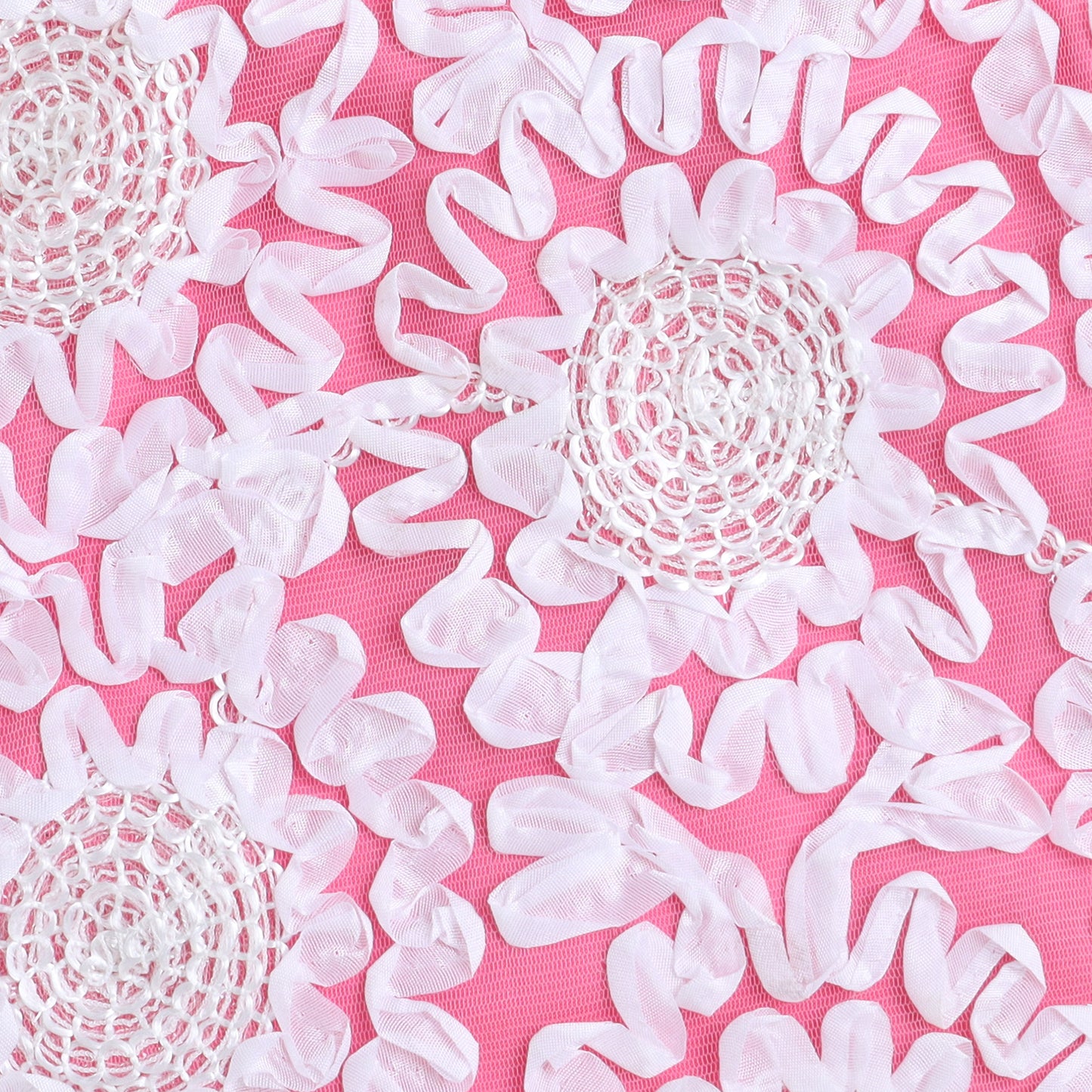 Many Frocks & Satin Sleeveless 3D Flower Top Latkan Embellished Full length Girl  Plazzo  Set- Pink & White
