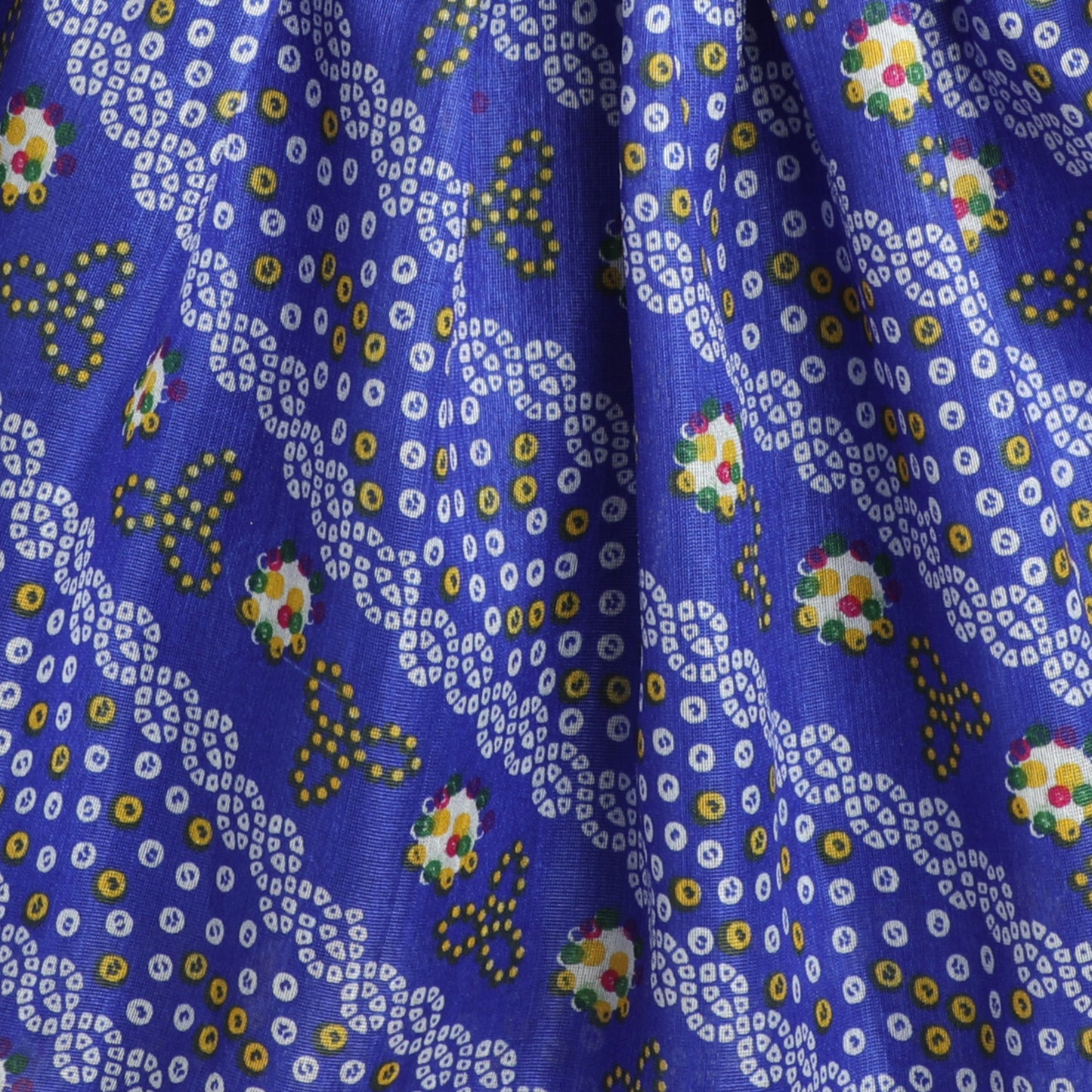 Many Frocks & bandhani sleeveless choli lengha dupatta set - Blue