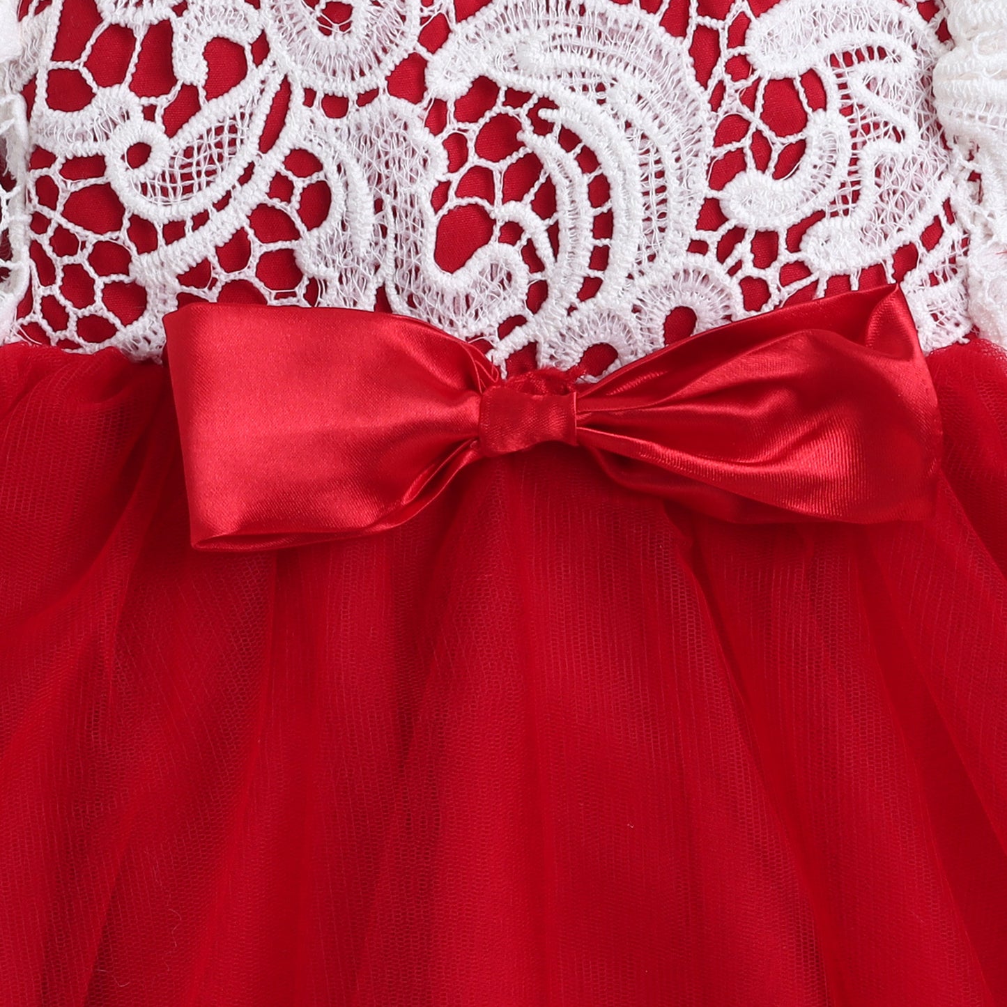 Many Frocks & Net sleeveless big bow embellished baby party dress  mittens  booties and headband gift set - Red & White