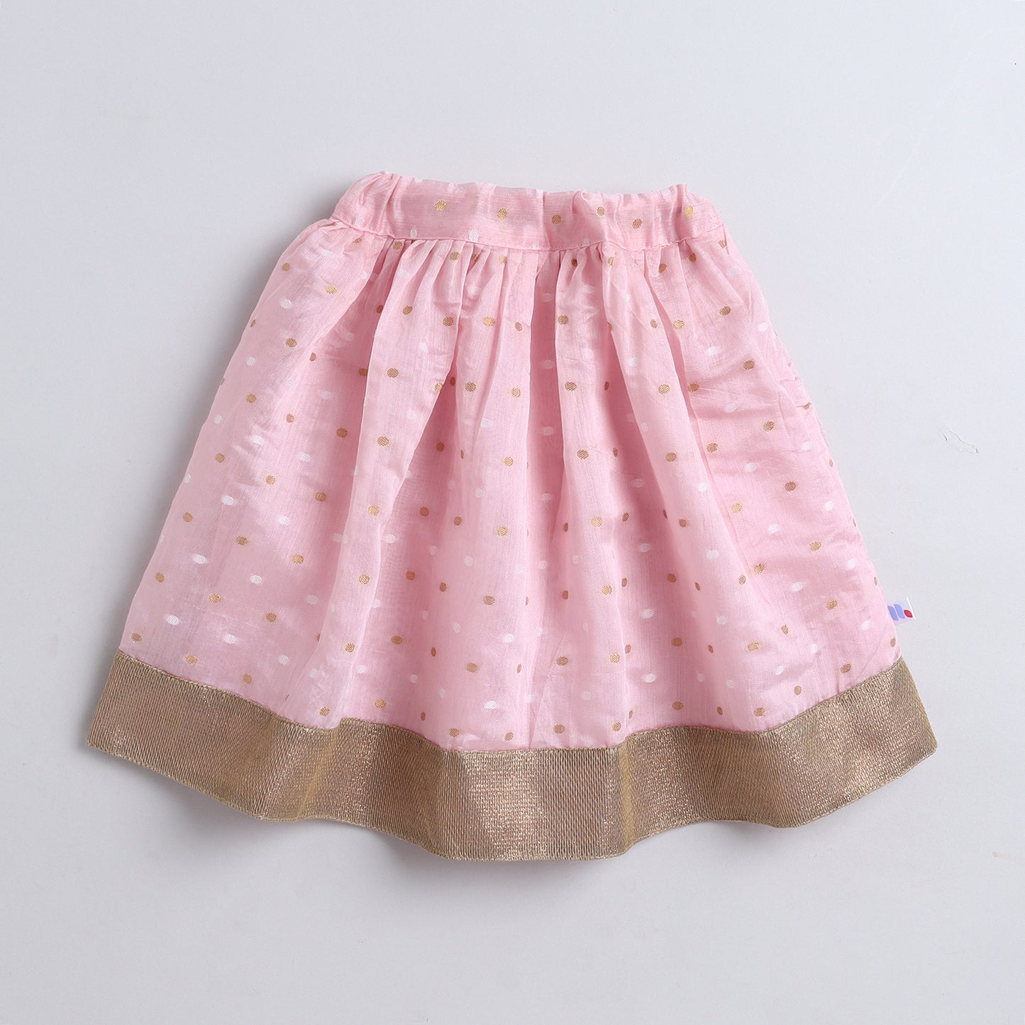 Many Frocks & Chanderi Sleeveless Rabbit Hand Embroidered Choli Lengha Dupatta Set - White & Pink