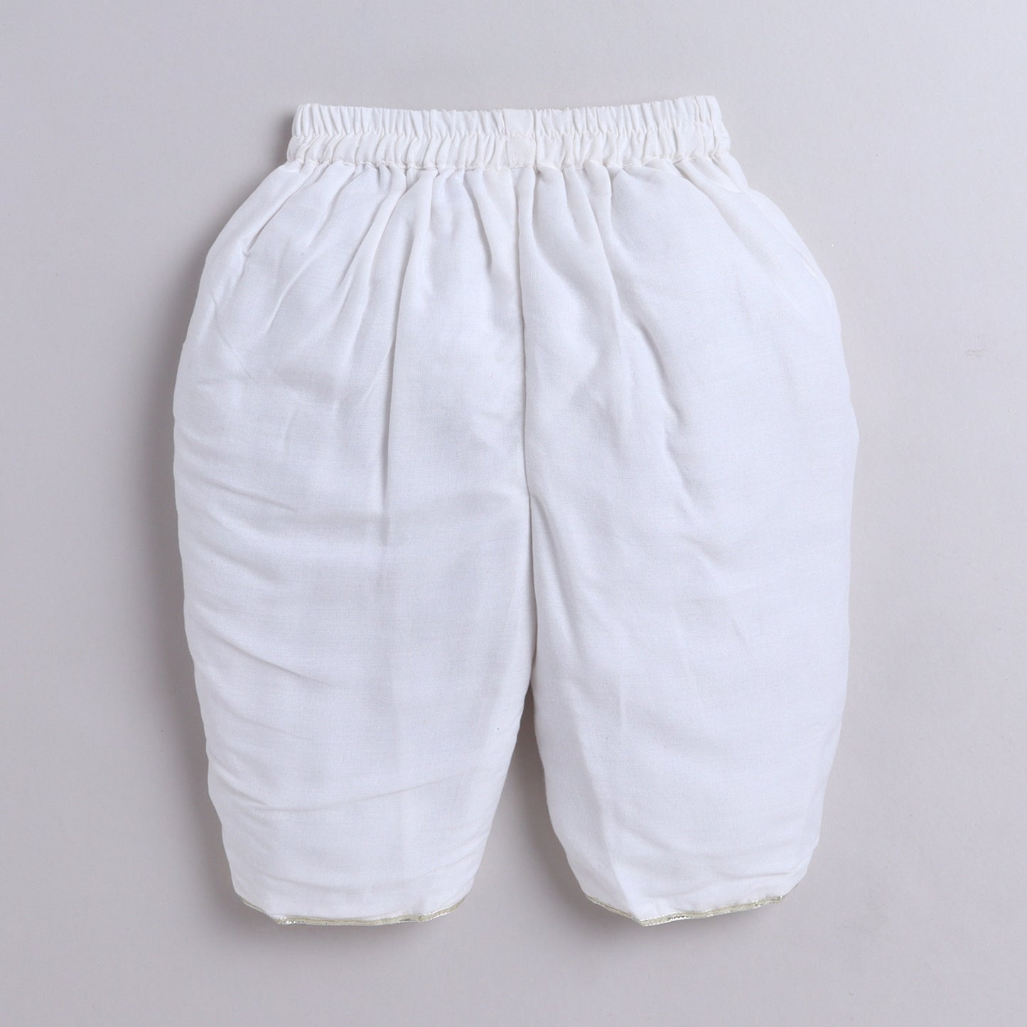 Many Frocks & Rayon Sleeveless Rose and Lace Embellished Ethnic Dhoti Top-Cream