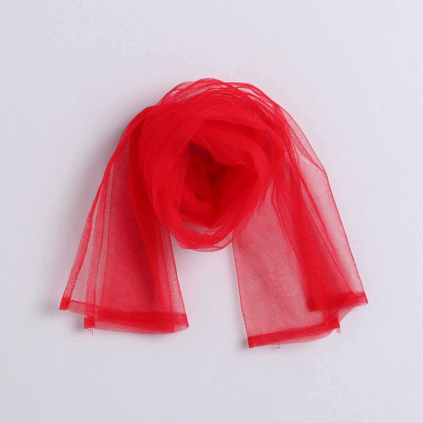 Many Frocks & Net Satin Sleeveless Pleated Lehenga and Choli Dupatta with Flamingo handwork patch -Red