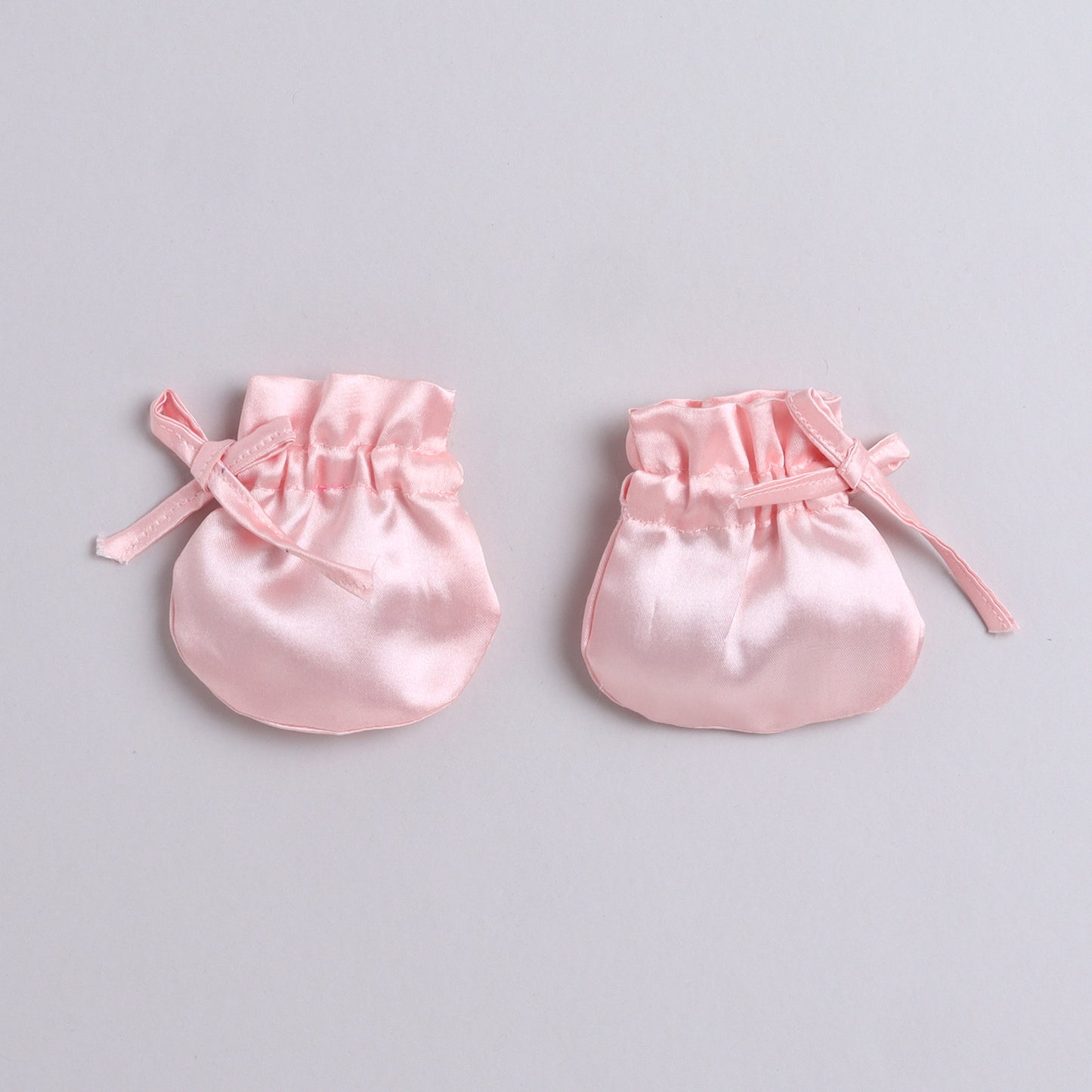 Many Frocks & satin and net sleeveless big bow embellished baby party  dress  mittens  booties and headband  - Pink