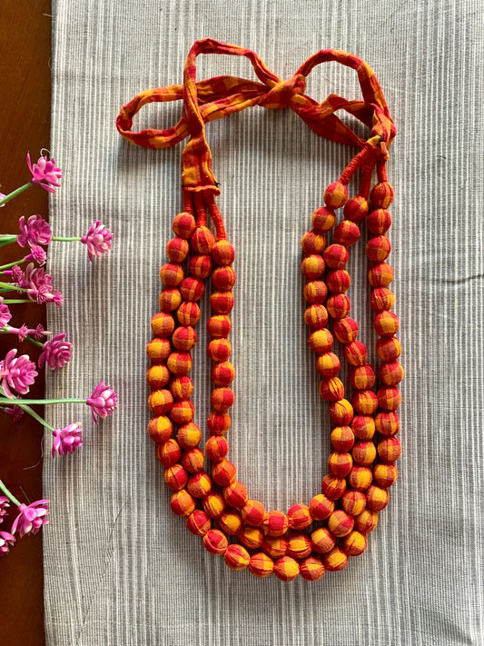 Handmade necklace - Yellow/Red