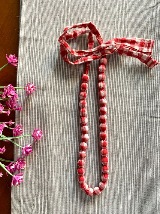 Handmade necklace - Red & White