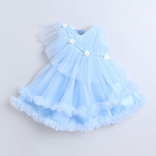 Many Frocks knee length shimmery party dress - Blue