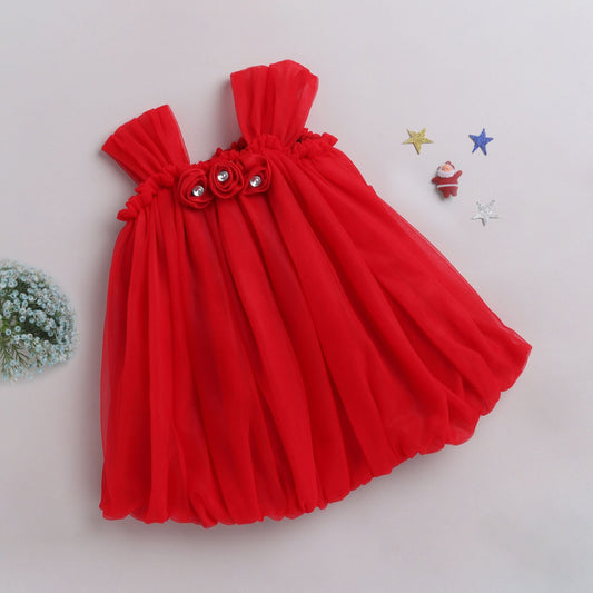 Many Frocks knee length balloon party dress - red