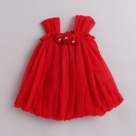 Many Frocks knee length balloon party dress - red