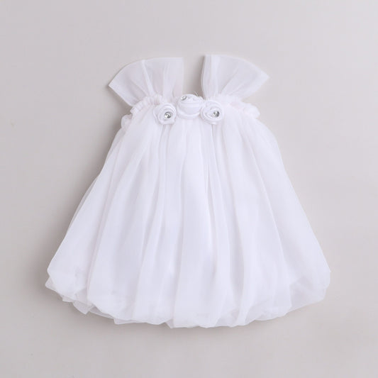 Many Frocks knee length balloon party dress - White