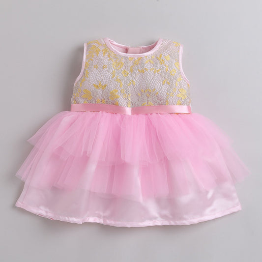 Many Frocks knee length frilly party dress - Pink