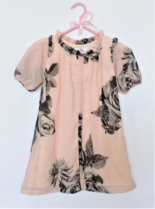 Floral Printed Puff Sleeves A-Line Dress