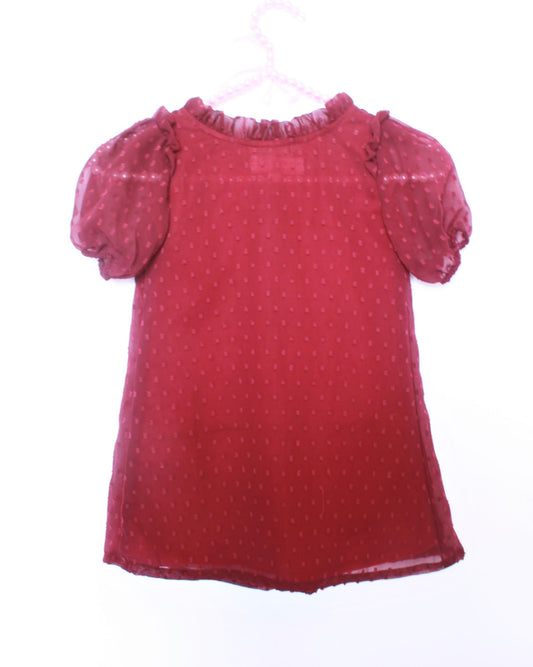 Many frocks & Short Sleeves Self Design Dress - Pink