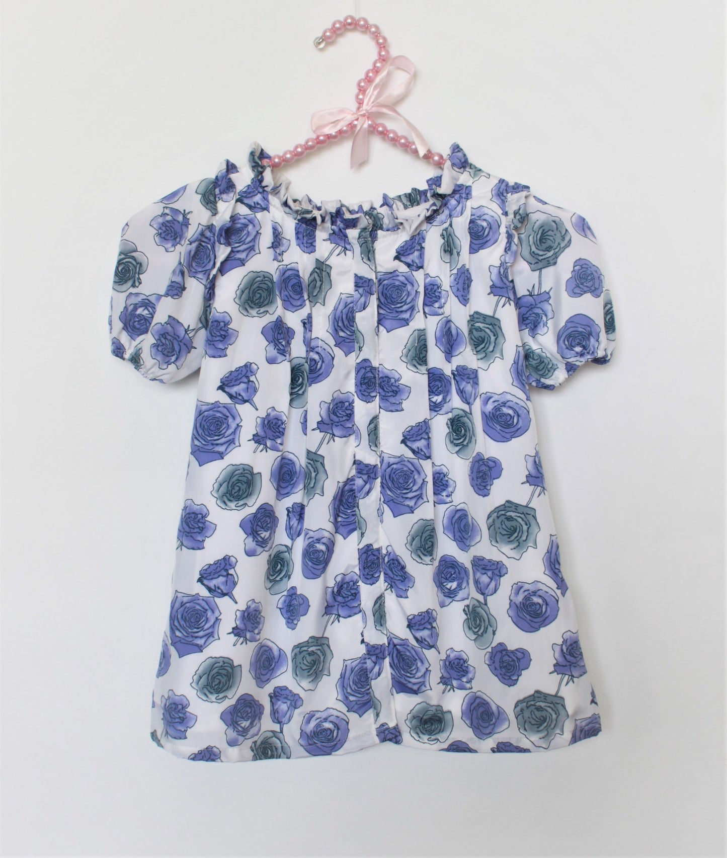 Many frocks & Short Sleeves Flower Print Dress - Blue