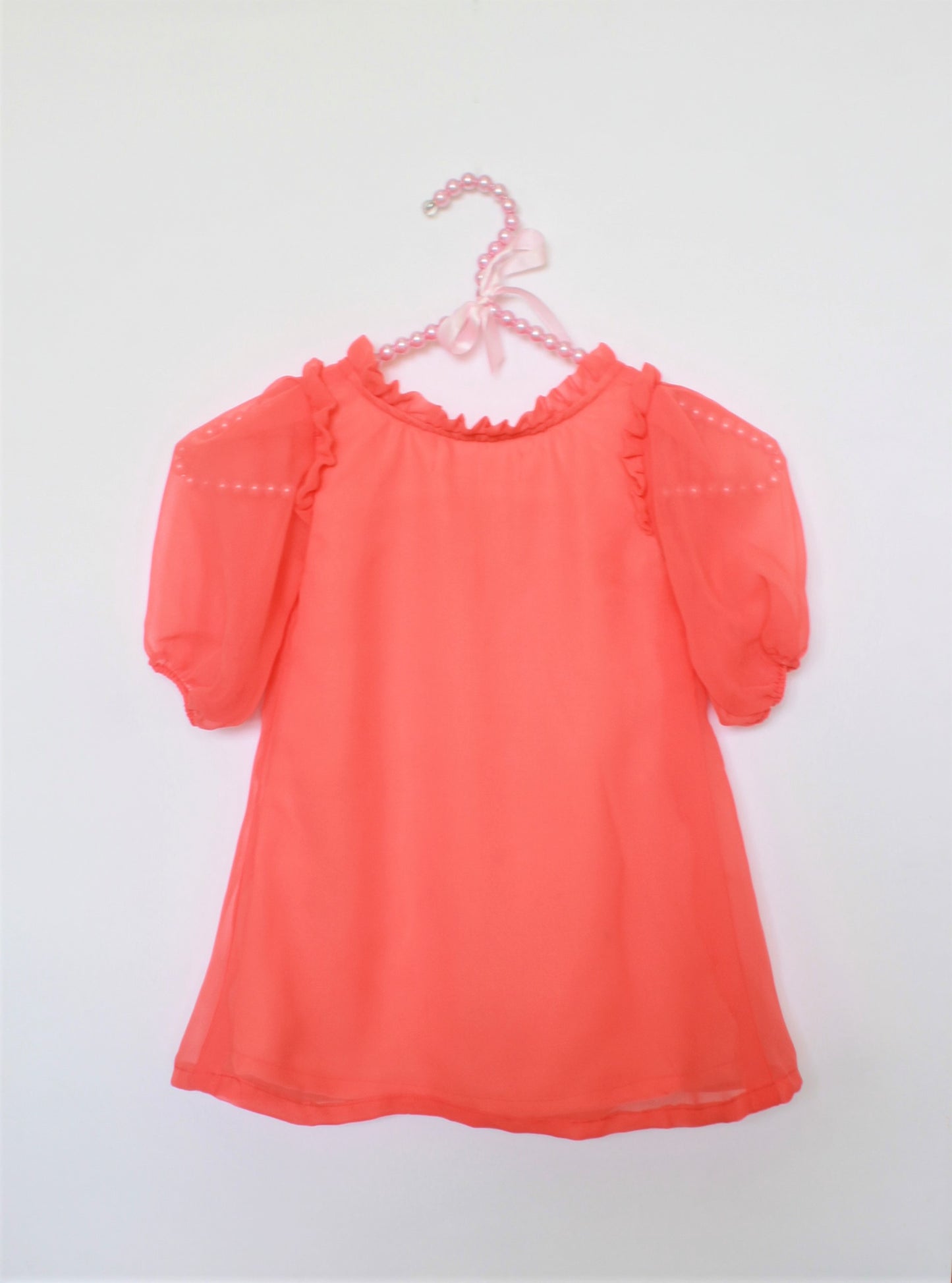 Many frocks & Short Sleeves Solid Dress - Peach