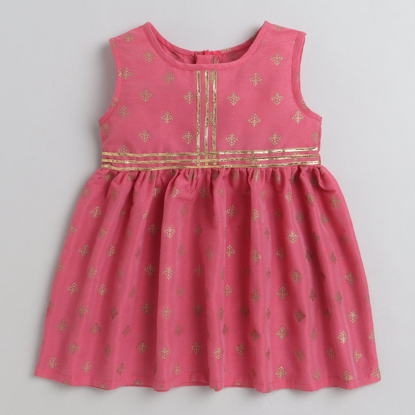 Many Frocks & gotta embellished ethnic frock - Pink