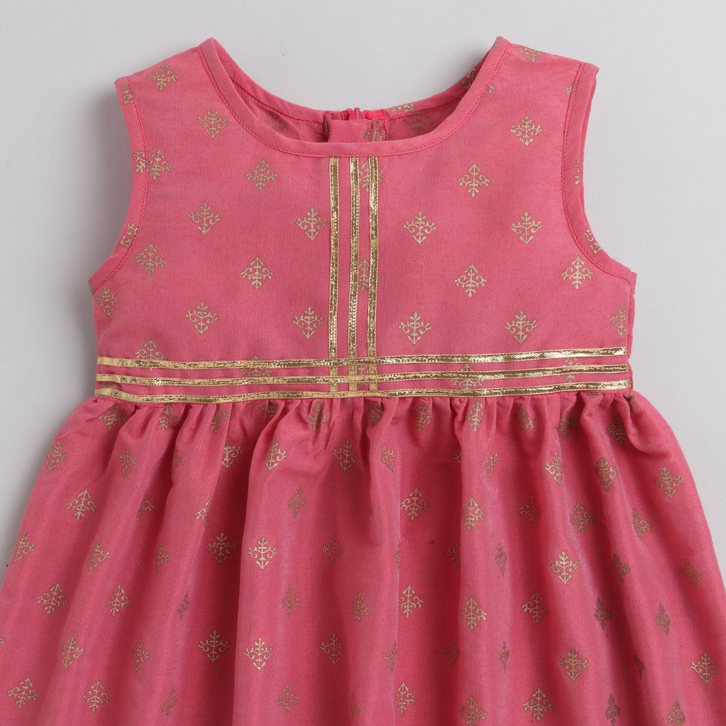 Many Frocks & gotta embellished ethnic frock - Pink