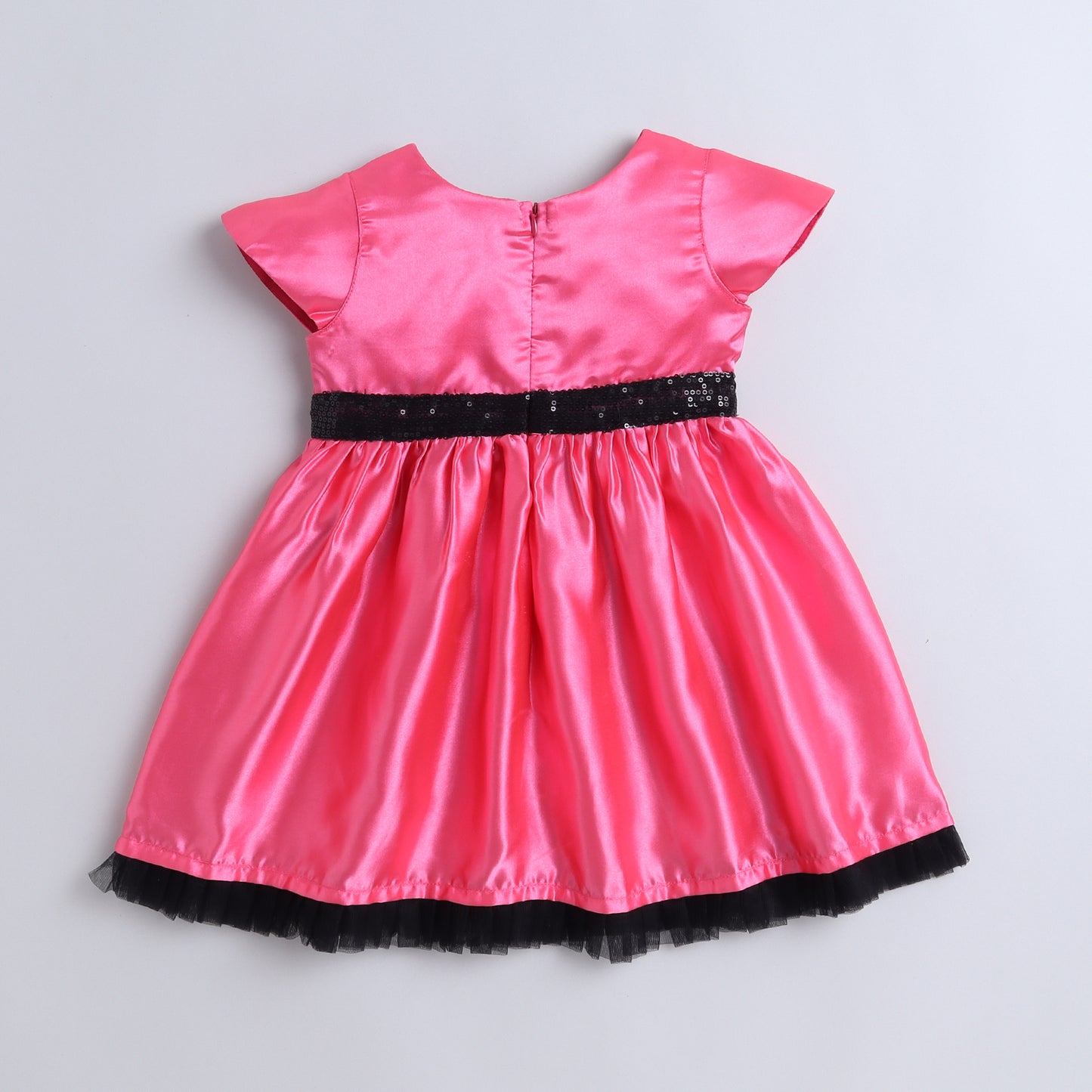 Many Frocks & satin fabric sequin bow ebellished fit and flare party dress - Pink