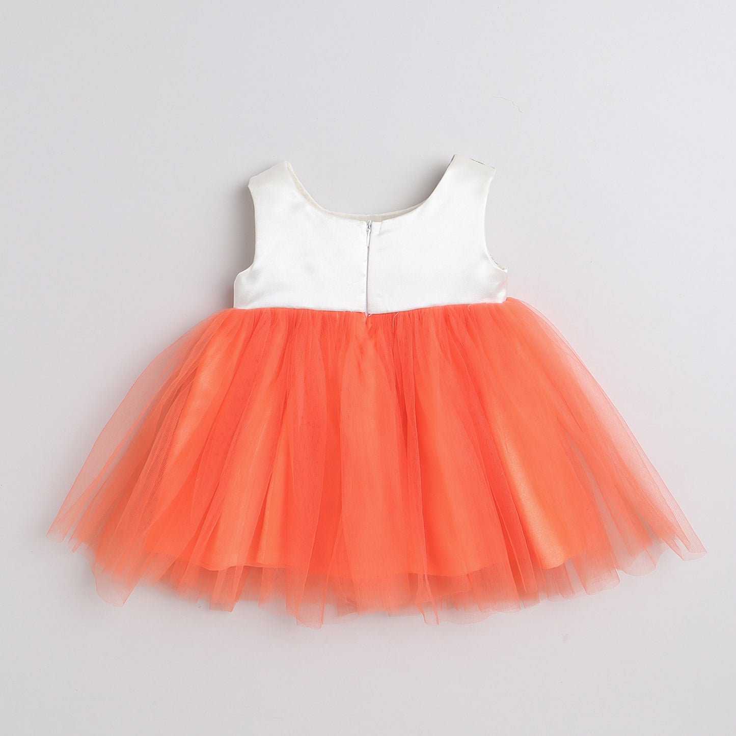 Many Frocks embroidered patterned bodice and knee length baby party dress - Orange